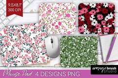 Retro Flowers Mouse Pad Sublimation - Floral Mousepad PNG Product Image 1