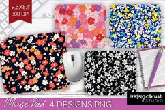 Retro Flowers Mouse Pad Sublimation - Floral Mousepad PNG Product Image 1