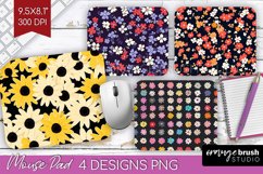 Retro Flowers Mouse Pad Sublimation - Floral Mousepad PNG Product Image 1