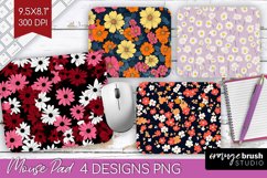 Retro Flowers Mouse Pad Sublimation - Floral Mousepad PNG Product Image 1