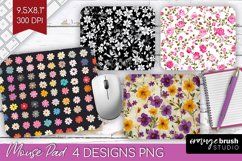 Retro Flowers Mouse Pad Sublimation - Floral Mousepad PNG Product Image 1