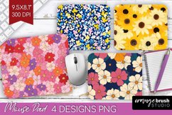 Retro Flowers Mouse Pad Sublimation - Floral Mousepad PNG Product Image 1