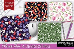 Retro Flowers Mouse Pad Sublimation - Floral Mousepad PNG Product Image 1