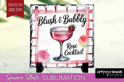 Rose Cocktail Cocktail Slate PNG Summer Drink Square Slate Product Image 1