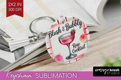 Rose Cocktail Cocktail Keychain PNG Summer Drink Keychain Product Image 1