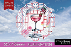 Rose Cocktail Cocktail Wind Spinner Sublimation PNG Summer Product Image 1