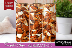 Rose Gold Tumbler Wrap - Metallic Rose Tumbler PNG Product Image 1