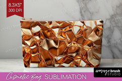 Rose Gold Cosmetic Bag - Metallic Rose Makeup Bag PNG Product Image 1