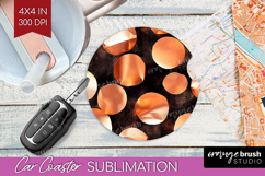 Rose Gold Car Coaster - Metallic Rose Coaster PNG Product Image 1