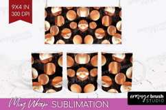 Rose Gold Mug Wrap - Metallic Rose Mug PNG Sublimation Product Image 1