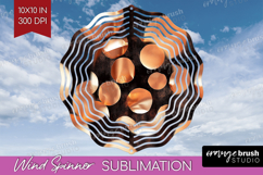 Rose Gold Wind Spinner Sublimation PNG - Metallic Rose Product Image 1
