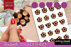 Rose Gold Round Sticker - Metallic Rose Printable Sticker Product Image 1