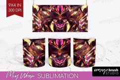 Rose Gold Mug Wrap - Metallic Rose Mug PNG Sublimation Product Image 1