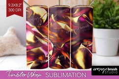 Rose Gold Tumbler Wrap - Metallic Rose Tumbler PNG Product Image 1