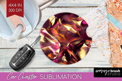 Rose Gold Car Coaster - Metallic Rose Coaster PNG Product Image 1