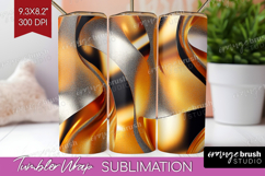 Rose Gold Tumbler Wrap - Metallic Rose Tumbler PNG Product Image 1