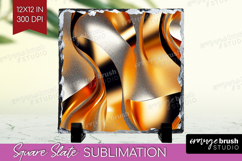 Rose Gold Slate PNG - Metallic Rose Square Slate Product Image 1