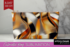 Rose Gold Cosmetic Bag - Metallic Rose Makeup Bag PNG Product Image 1