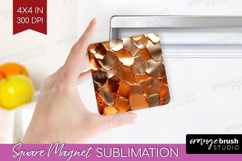 Rose Gold Magnet Sublimation - Metallic Rose Square Magnet Product Image 1