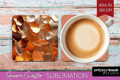 Rose Gold Square Coaster - Metallic Rose Coaster PNG Product Image 1