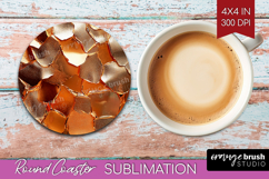 Rose Gold Round Coaster - Metallic Rose Coaster PNG Product Image 1