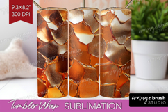 Rose Gold Tumbler Wrap - Metallic Rose Tumbler PNG Product Image 1