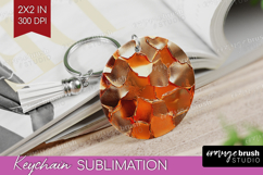 Rose Gold Keychain PNG - Metallic Rose Keychain Sublimation Product Image 1