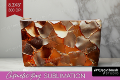 Rose Gold Cosmetic Bag - Metallic Rose Makeup Bag PNG Product Image 1