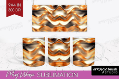 Rose Gold Mug Wrap - Metallic Rose Mug PNG Sublimation Product Image 1