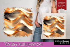 Rose Gold Tote Bag - Metallic Rose Tote Bag PNG Sublimation Product Image 1