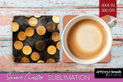 Rose Gold Square Coaster - Metallic Rose Coaster PNG Product Image 1