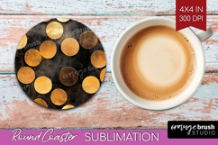 Rose Gold Round Coaster - Metallic Rose Coaster PNG Product Image 1