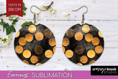 Rose Gold Round Earrings - Metallic Rose PNG Sublimation Product Image 1