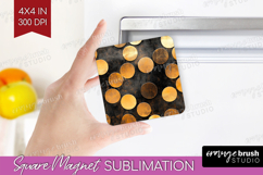 Rose Gold Magnet Sublimation - Metallic Rose Square Magnet Product Image 1
