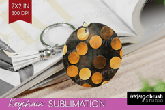 Rose Gold Keychain PNG - Metallic Rose Keychain Sublimation Product Image 1