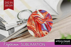 Rose Gold Keychain PNG - Metallic Rose Keychain Sublimation Product Image 1