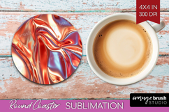 Rose Gold Round Coaster - Metallic Rose Coaster PNG Product Image 1