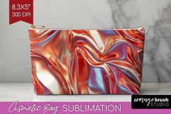 Rose Gold Cosmetic Bag - Metallic Rose Makeup Bag PNG Product Image 1