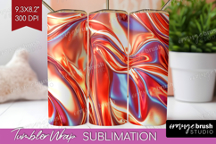 Rose Gold Tumbler Wrap - Metallic Rose Tumbler PNG Product Image 1