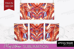 Rose Gold Mug Wrap - Metallic Rose Mug PNG Sublimation Product Image 1