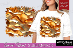 Rose Gold Square Tshirt Background - Metallic Rose PNG Product Image 1