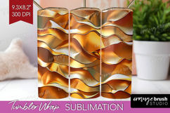 Rose Gold Tumbler Wrap - Metallic Rose Tumbler PNG Product Image 1