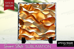 Rose Gold Slate PNG - Metallic Rose Square Slate Product Image 1