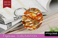 Rose Gold Keychain PNG - Metallic Rose Keychain Sublimation Product Image 1