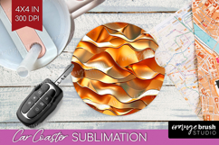 Rose Gold Car Coaster - Metallic Rose Coaster PNG Product Image 1