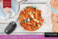Rose Gold Car Coaster - Metallic Rose Coaster PNG Product Image 1