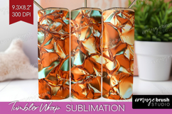 Rose Gold Tumbler Wrap - Metallic Rose Tumbler PNG Product Image 1