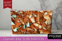 Rose Gold Cosmetic Bag - Metallic Rose Makeup Bag PNG Product Image 1