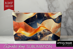 Rose Gold Cosmetic Bag - Metallic Rose Makeup Bag PNG Product Image 1