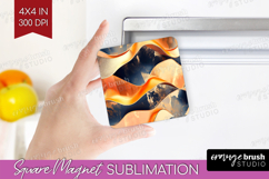Rose Gold Magnet Sublimation - Metallic Rose Square Magnet Product Image 1